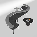 Modern Card Seat Lobby Sofa Card Seat Sofa Bookstore Sofa 3d model