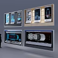 Interactive Digital Car Display Screens Showcasing Automotive Technology And Detailed Views