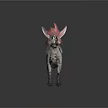 White Fox Game Character With Pink Ears Fluffy Fur And Red Accents