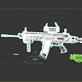 Modern Tactical Rifle with Scope Attachment and Ammunition Shell 3d model
