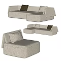 Silent Wind Sofa Combination Single Sofa Corner Sofa Combination 3d model