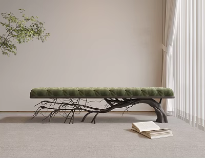 Middle Style Stool Vintage Stool Bench Wooden Stool Low Stool 3d model