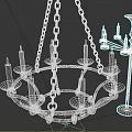 Lighting Combinations Of Vintage Metal Chandelier And Floor Lamp With Multiple Candle Holders
