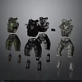 Character Costume Designs With Various Armor Tops Pants And Shoes Styles