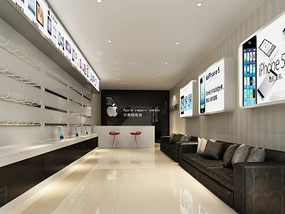 modern mobile phone shop apple mobile phone repair shop 3d model