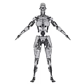Intelligent Machine Humanoid Robot Featuring Detailed Mechanical Structure And Metallic Robotic Body