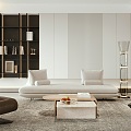 Modern Minimalist Living Room 3d model