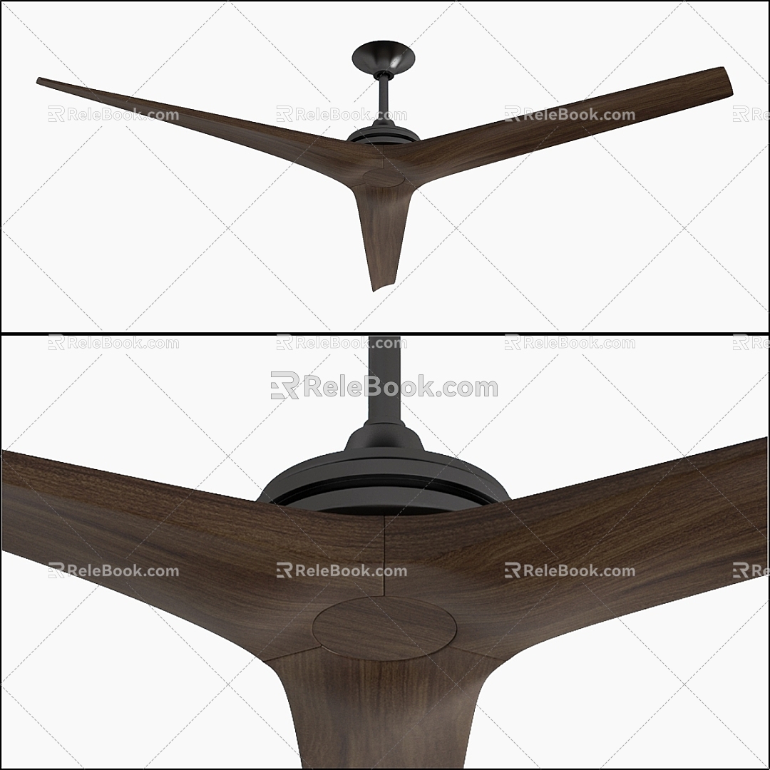 Vintage Solid Wood Ceiling Fan Living Room Dining Room Minimalist American High-end Non-light Household Villa Top Electric Fan model