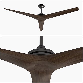 Vintage Solid Wood Ceiling Fan Living Room Dining Room Minimalist American High-end Non-light Household Villa Top Electric Fan 3d model