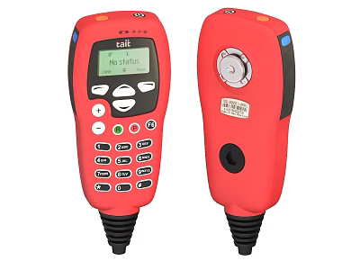 Red Handheld Industrial Device With Digital Display Control Buttons And Rotary Knob 3d model