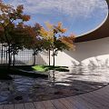 Modern Gate Curved Entrance Gate 3d model