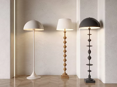Modern Design Floor Lamps With Spiral Bases And Color Variations For Interior Decor 3d model