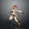 3D Anime Game and Movie Character with Reddish Brown Hair Futuristic Outfit Dynamic Pose