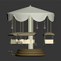 Modern Carousel Children's Park Rotating Trolley 3d model