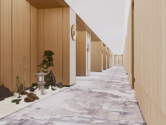 Modern Away Hotel Entrance Away 3d model