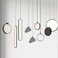 Modern Pendant Lights With Various Geometric Shapes And Metal Frames For Interior Decor 3d model