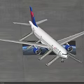 White Passenger Plane With Blue Red Tail And Boarding Stairs On Ground