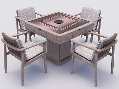 Modern Mahjong Table and Chair 3d model