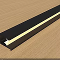 Modern Decorative Black Striped LED Light Strip Illuminated On Wooden Surface