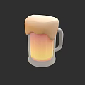 Refreshing Beer Mug With Thick Foam And Layered Orange Yellow Liquid 3d model