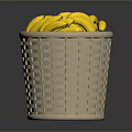 Stylish Wicker Basket Filled With Fresh Yellow Bananas For Home Use