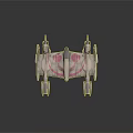Futuristic Aerospace Spacecraft Model With Sleek Design Pink Accents And White Structure
