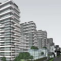Modern High Rise Residential Buildings With Contemporary Architectural Design And Glass Facades