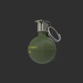 Green ELDM47 Military Grenade With Metal Pull Ring And 1987 Marking