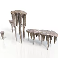 Natural Cave Rock Formations With Icicle Like Drip Stones And Textured Surfaces