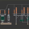 Electrical Equipment Structure With Metal Frames Orange Components And Green Parts