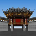 Chinese Stage Ancient Stage 3d model