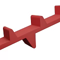 Red Modern Wall Mounted Hook Rack With Multiple Square Hooks