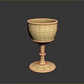 Golden Engraved Goblet With Ornate Patterns And Elegant Decorative Base 3d model
