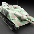 Detailed Military Tank With Camouflage Pattern Turret Tracks And Gun Barrel 3d model