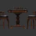 Jane European Chess Table Chess Table Chess Table International Chess Table 3d model