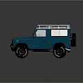 Classic Blue Off Road Car With Roof Rack And Retro Exterior Design