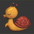 Yellow Snail Shaped Decorative Furniture Piece With Red Spiral Shell And Smiling Design