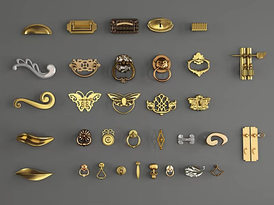 New Chinese Style Door Handle 3d model