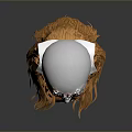Mannequin Head With Orange Long Hair Double Bun Hairstyle And Bangs