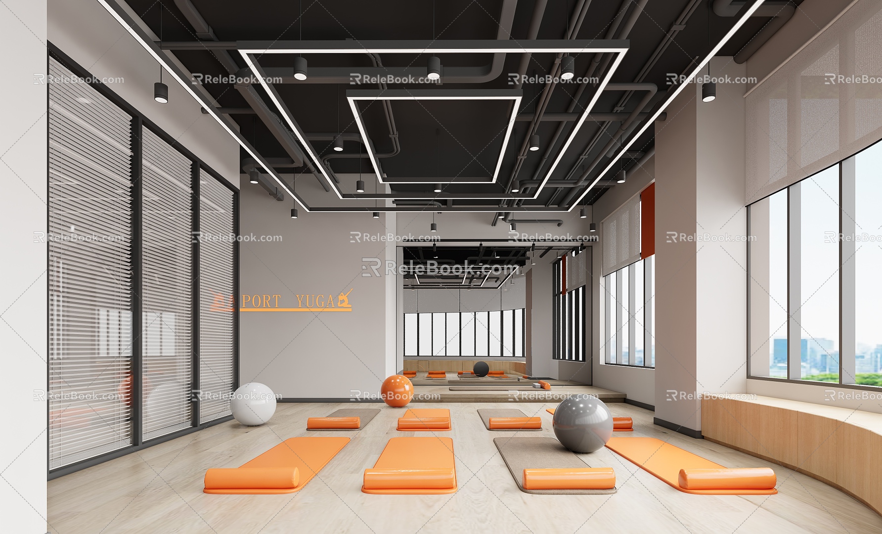 Modern Yoga Room 3d model