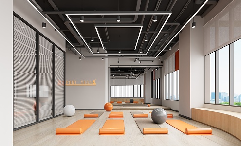 Modern Yoga Room 3d model