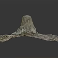 Garden Landscape Design Featuring Tall Isolated Rock Formation Surrounded by Green Grassland and Rolling Terrain