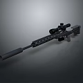 Modern Sniper Rifle with Telescopic Sight Suppressor and Tactical Rail System Design