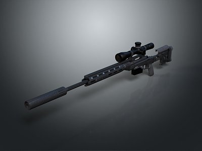 rifle semi-automatic rifle combat rifle battle rifle carbine war rifle attack rifle 3d model