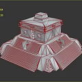White Pyramid Structure With Multi tiered Steps And Top Platform