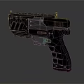 Modern Tactical Pistol With Black Design Accessory Rail Metal Components And Textured Grip
