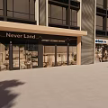 Modern Commercial Street with Multi Story Building Seven Pub and Glass Windows