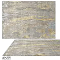 Square Area Rug With Gray Gold Blue Abstract Textured Design For Modern Decor