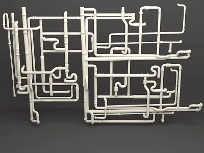 Duct Water Pipe Hardware Plastic Pipe Finishing Assembly Ceiling Duct 3d model