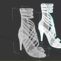 Light Purple High Heel Sandals with Crisscross Straps Open Toe Design and Stiletto Heel